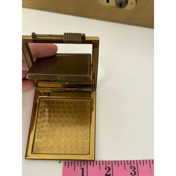 Vintage Small Gold Metal Frame Twofold Goldtone Picture Frame Nursery Decor - Picture 8 of 9